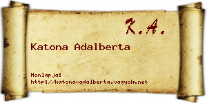 Katona Adalberta névjegykártya